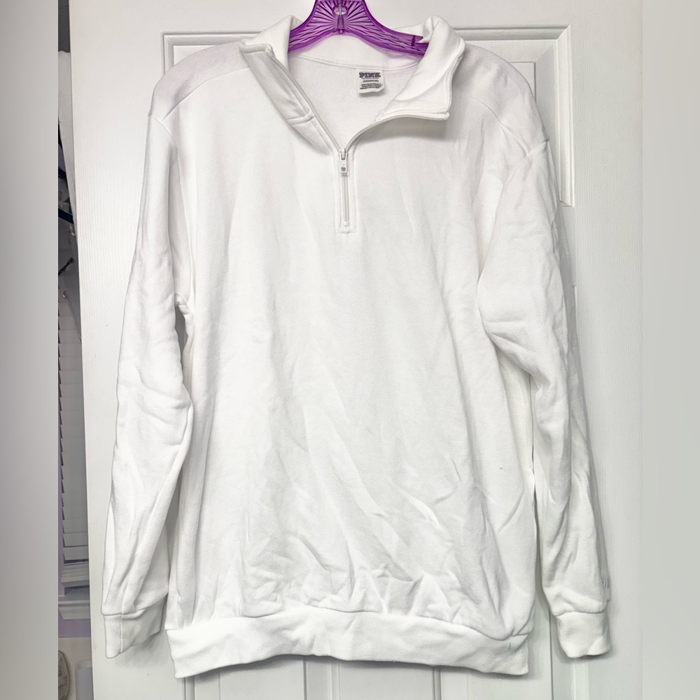 PINK Victoria's Secret White half Zip Sweater
